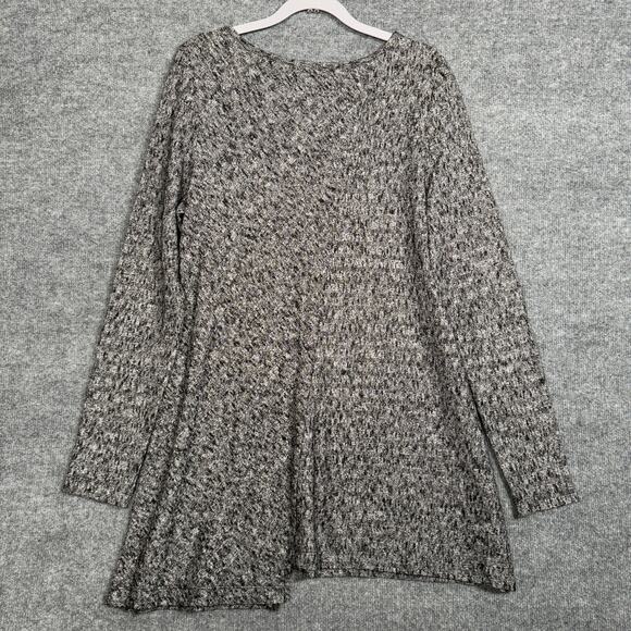 Soft Surroundings Medium Asymmetrical Hem Knit Sweater Heather Gray Long Sleeves - Picture 3 of 8